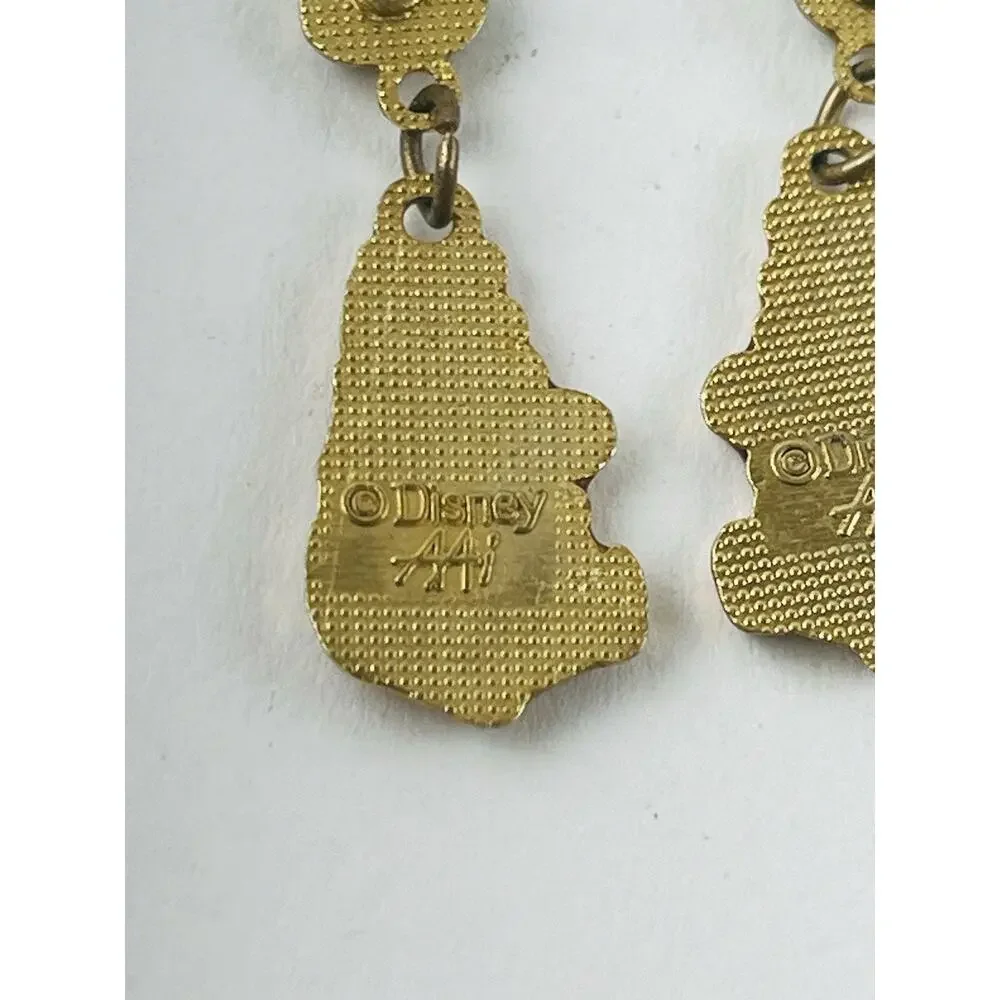 Vintage Winnie the Pooh Dangle Earrings Sitting Pooh w/Honey Pot Enamel Disney - Picture 12 of 14